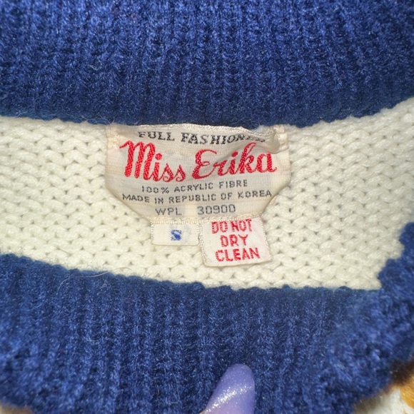 Vintage Handknit Miss Erika Ski Winter Sweater Women’s Size Small Ugly Christmas - Picture 4 of 4